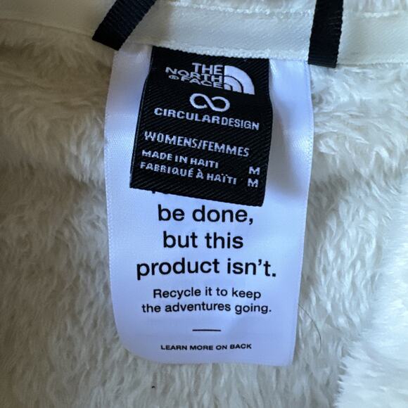 NWT! North Face Osito Half Zip-Womens MEDIUM Silken Fleece Jacket Gardenia White - Picture 13 of 15